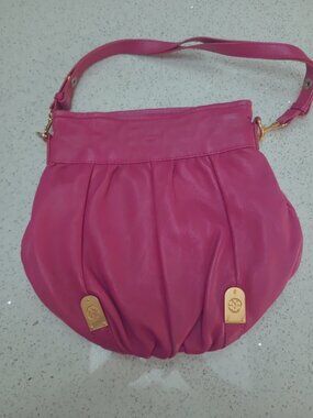 Leather pink handbag